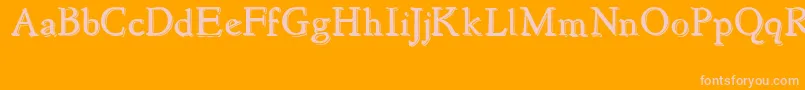 More about NewstyleEmbossed Font NewstyleEmbossed Font – Pink Fonts on Orange Background