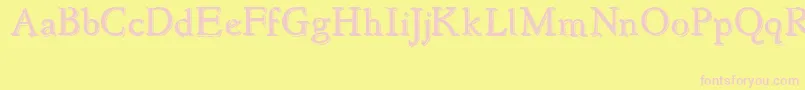 NewstyleEmbossed Font – Pink Fonts on Yellow Background