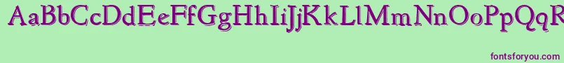 NewstyleEmbossed Font – Purple Fonts on Green Background
