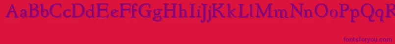 NewstyleEmbossed-Schriftart – Violette Schriften auf rotem Hintergrund