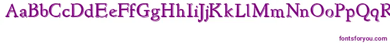 NewstyleEmbossed-fontti – violetit fontit valkoisella taustalla