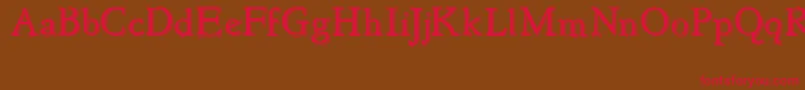 NewstyleEmbossed-Schriftart – Rote Schriften auf braunem Hintergrund