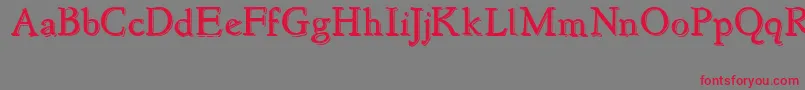 フォントNewstyleEmbossed – 赤い文字の灰色の背景