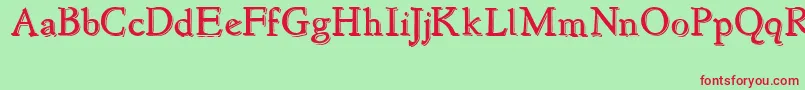 NewstyleEmbossed Font – Red Fonts on Green Background