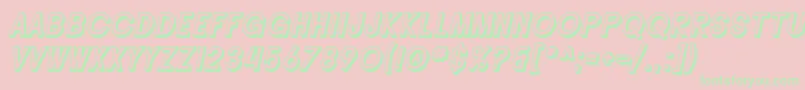 SfButtacupLetteringShadedOblique-fontti – vihreät fontit vaaleanpunaisella taustalla