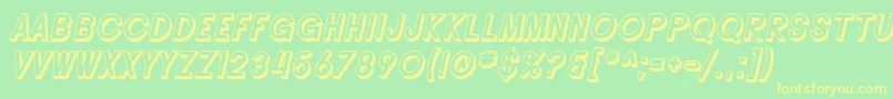 SfButtacupLetteringShadedOblique Font – Yellow Fonts on Green Background