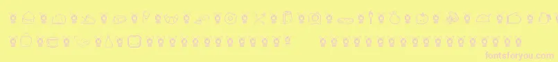 KawaiiFoodFontIi Font – Pink Fonts on Yellow Background