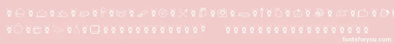 KawaiiFoodFontIi Font – White Fonts on Pink Background