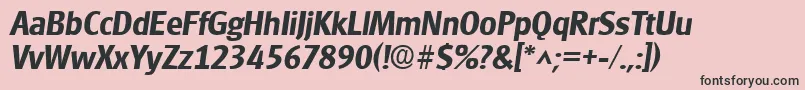 フォントGlasgowBoldItalic – ピンクの背景に黒い文字