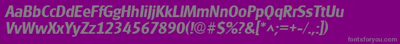 GlasgowBoldItalic-Schriftart – Graue Schriften auf violettem Hintergrund