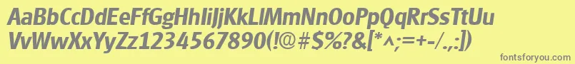 GlasgowBoldItalic-Schriftart – Graue Schriften auf gelbem Hintergrund
