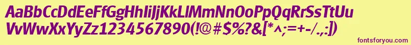 GlasgowBoldItalic Font – Purple Fonts on Yellow Background