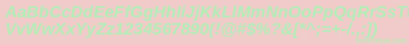Arimo ffy Font – Green Fonts on Pink Background