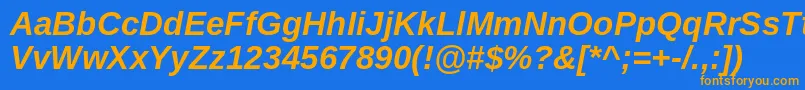 Arimo ffy Font – Orange Fonts on Blue Background