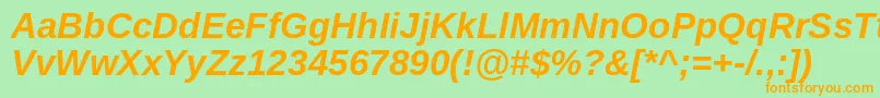 Arimo ffy Font – Orange Fonts on Green Background