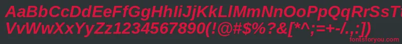 Arimo ffy Font – Red Fonts on Black Background