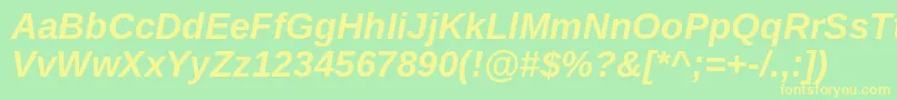 Arimo ffy Font – Yellow Fonts on Green Background