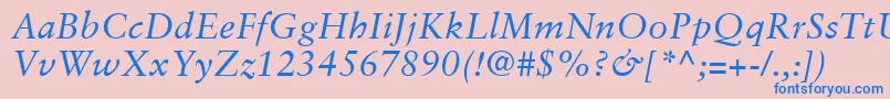 SabonLtItalic Font – Blue Fonts on Pink Background