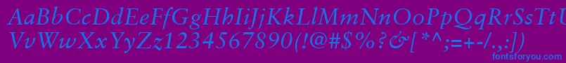 SabonLtItalic Font – Blue Fonts on Purple Background