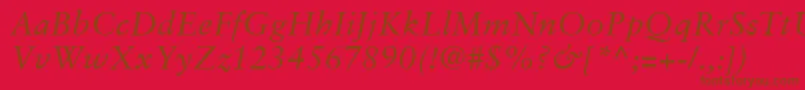 SabonLtItalic Font – Brown Fonts on Red Background