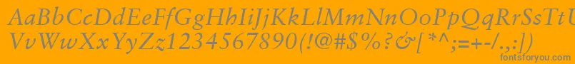 SabonLtItalic Font – Gray Fonts on Orange Background