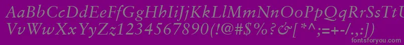 SabonLtItalic Font – Gray Fonts on Purple Background