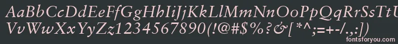 SabonLtItalic Font – Pink Fonts on Black Background