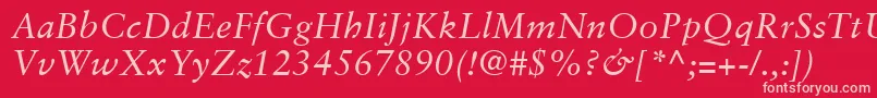 SabonLtItalic Font – Pink Fonts on Red Background