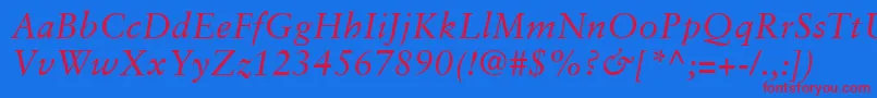 SabonLtItalic Font – Red Fonts on Blue Background