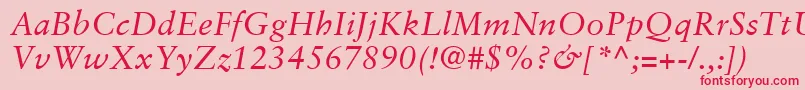 SabonLtItalic Font – Red Fonts on Pink Background