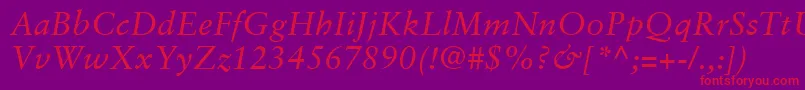 SabonLtItalic Font – Red Fonts on Purple Background