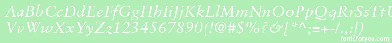 SabonLtItalic Font – White Fonts on Green Background