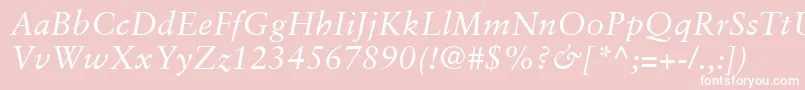 SabonLtItalic Font – White Fonts on Pink Background
