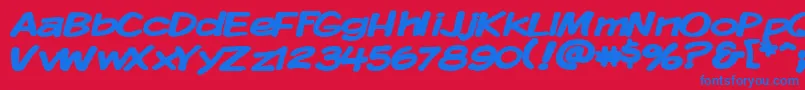 Kmkdspbw Font – Blue Fonts on Red Background