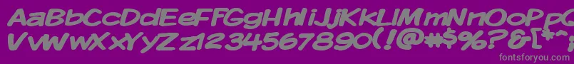 Fonte Kmkdspbw – fontes cinzas em um fundo violeta
