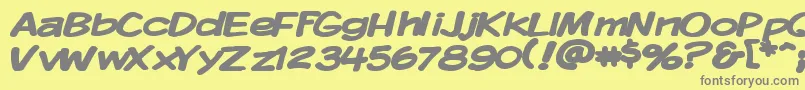 Kmkdspbw-Schriftart – Graue Schriften auf gelbem Hintergrund