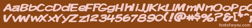 Kmkdspbw-Schriftart – Rosa Schriften auf braunem Hintergrund