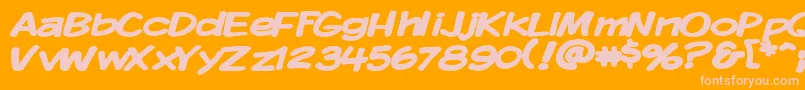 Kmkdspbw Font – Pink Fonts on Orange Background