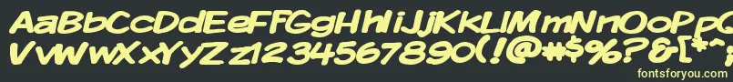Kmkdspbw Font – Yellow Fonts on Black Background