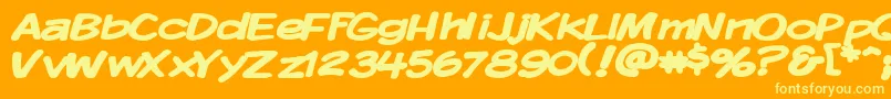 More about Kmkdspbw Font Kmkdspbw Font – Yellow Fonts on Orange Background