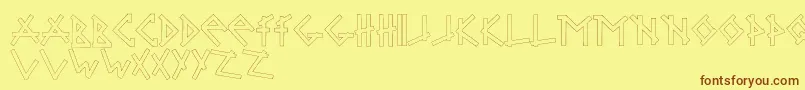 Więcej informacji o czcionce BrabbelBlocks Czcionka BrabbelBlocks – brązowe czcionki na żółtym tle
