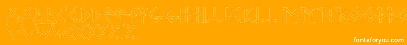 Czcionka BrabbelBlocks – białe czcionki na pomarańczowym tle