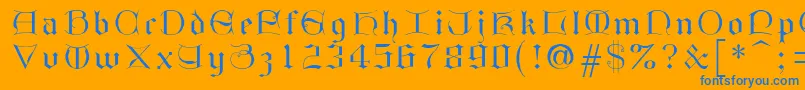 フォントGothici – オレンジの背景に青い文字