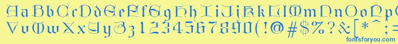 Gothici Font – Blue Fonts on Yellow Background