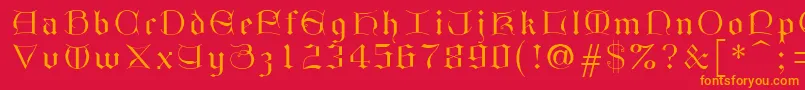 フォントGothici – 赤い背景にオレンジの文字