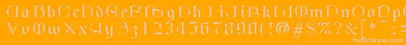 Gothici-Schriftart – Rosa Schriften auf orangefarbenem Hintergrund