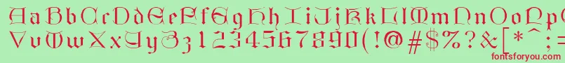 Gothici Font – Red Fonts on Green Background