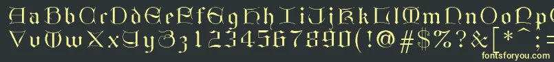 フォントGothici – 黒い背景に黄色の文字