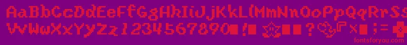 Yoster Font – Red Fonts on Purple Background