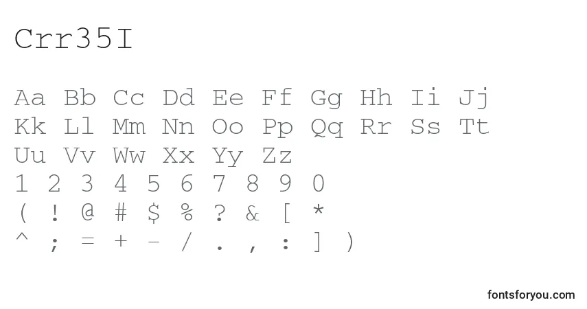 Schriftart Crr35I – Alphabet, Zahlen, spezielle Symbole